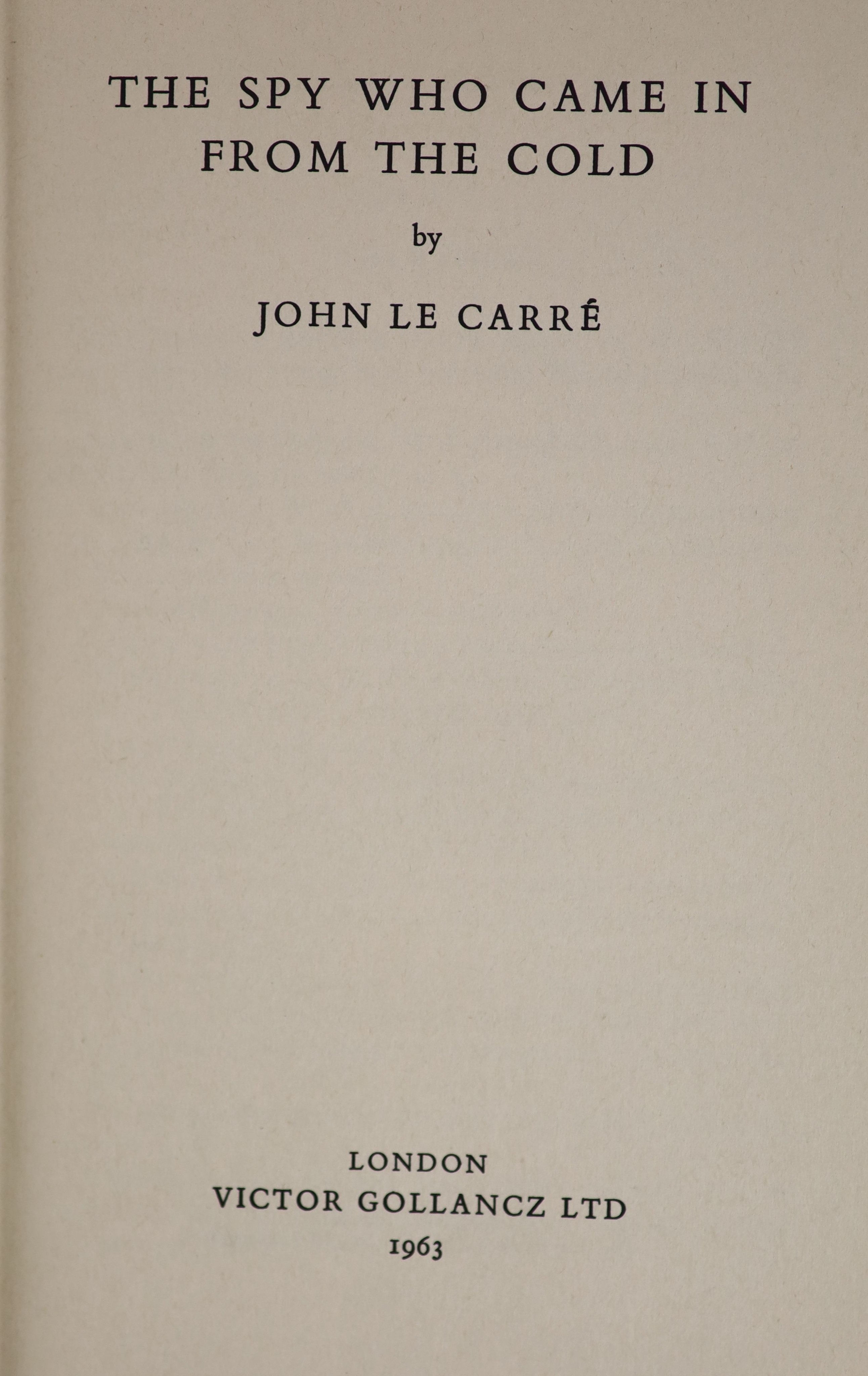 Le Carre, John - The Spy Who Came in From the Cold, 1st edition, with d/j, London, 1963